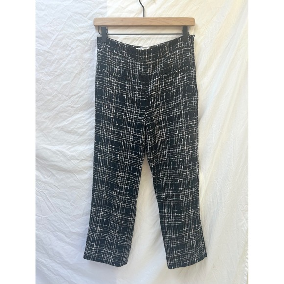 Zara Black & White Tweed Cropped Pants Women's Size S - Picture 1 of 8